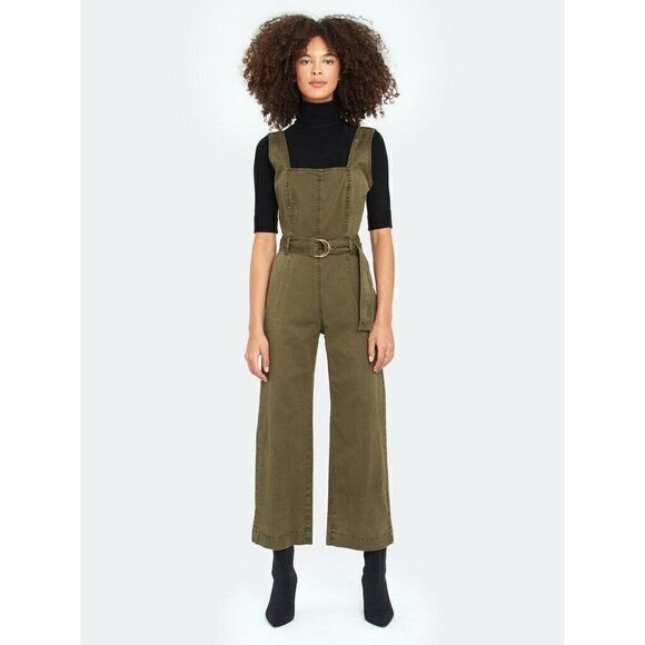 NWT DL1961 X MARIANNA HEWITT Sz S HEPBURN UTILITY BELTED JUMPSUIT OLIVE GREEN - Picture 1 of 5